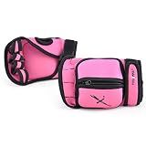 MaxxMMA Adjustable Weighted Gloves, 2 lb. Set - Removable Weight (2 x 0.5 lb. Each Glove) for Sculpting MMA Kickboxing Cardio Aerobics Hand Speed Coordination Shoulder Strength (Pink)