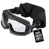 Lancer Tactical AERO Airsoft Tactical Safety Goggles -3mm Dual Pane Lens, Anti-Fog Glasses for Hunting and Cycling-One Len (Black)