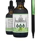 Chlorophyll Liquid Drops - for Digestion, Gut Health, Energy and Detox - Vegan Safe (Rich, Full Texture and Taste, Not Watered Down), 2oz Peppermint Flavored, by Double Wood