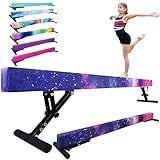 FC FUNCHEER 8FT Folding Balance Beam -Gymnastics Beam -Wood core Floor Beam - Anti-Slip Bottom -Faux Suede Cover -Stainless Hinge and Carrying Bag for Kids Training at Home …