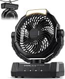 KopBeau Portable Camping Fan, 20000mAh Battery Operated Tent Fan with Light