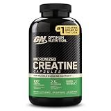 Optimum Nutrition Creatine, Micronized Creatine Monohydrate Capsules, Supports Strength & Recovery, Banned Substance Tested, 2.5g per Serving, 100 Servings, 200 Count