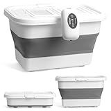 VEYWANE Live Bait or Fish Bucket with Aerator, 14 Quarts Multi-Function Collapsible Fishing Container Box with Rechargeable Air Pump