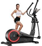 UMAY Elliptical Exercise Machine with 16 Levels Resistance, Hyper-Silent Magnetic Elliptical Machine for Home with 16" Stride & Heart Rate Grips and LCD Monitor, 400LBS Weight Capacity
