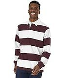 Charles River Apparel mens Classic Rugby Shirt, Maroon/White, Large US