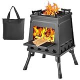 Wood Burning Stove, Camping Wood Stove, Small Portable Cast Iron Wood Stove: Compact Outdoor Cooking Solution with Carrying Bag (Small)