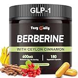 Liposomal GLP-1 Supplement Weight Loss - 600mg Berberine with Ceylon Cinnamon - Enhanced Absorption Formula for Healthy Glucose Metabolism & Metabolic Support - 180 Capsules (90 Days Supply)