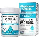 Physician's CHOICE Probiotics 60 Billion CFU - 10 Strains + Organic Prebiotics - Immune, Digestive & Gut Health - Supports Occasional Constipation, Diarrhea, Gas & Bloating - for Women & Men - 30ct