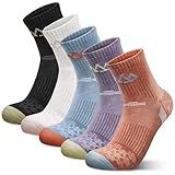 innotree Merino Wool Hiking Socks for Women Crew Socks Thermal Warm Cushion Moisture Wicking Boot Socks 5 Pairs,Medium