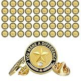 50 Pcs Employee of the Month Pins, Recognition Enamel Pin Bulk, Performance Reward Gift for Staff Team Volunteer - You Make a Difference Lapel Pin