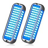 BASIKER BS4 Marine LED Underwater Boat Lights (2 x 3000LM 84LED 180° Blue) 10V-36V 316 Stainless Upgrade IP68 Waterproof, Surface Mount for Cruise Ship Yacht Boat Sailboat Pontoon Transom Deck Light