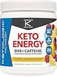 KetoLogic BHB KetoEnergy Exogenous Ketones Powder with Caffeine | Raspberry Lemonade - 30 Serve | Supports Low Carb, Keto Diet & Boosts Energy, Focus | Keto Pre-Workout Supplement, Beta-Hydroxybutyra