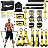 HOXWC Pilates Equipment, Portable Pilates Bar Kit with Resistance Bands, Professional Adjustable Heavy Duty Squat Workout Equipment for Men, Home Gym Muscle Strength Training, Full Body Exercise