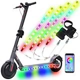 JUSJUBR 2PCS Scooter Lights, Multiple Colors and Lighting Modes, App Control, Colorful 16.6 Inch LED Light Strips for Scooters, Bikes and Skateboards