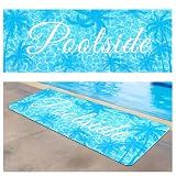 Poolside Rubber Drainage Mat, 17.3" x 47.2" Non-Slip Heat Resistant Outdoormat, Durable Quick Drain Pool Deck Mat for Patio, Bathroom, Garden, Indoor & Outdoor Use