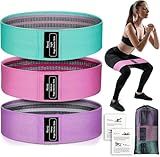 Renoj Resistance Bands for Working Out: 3-Set Professional Exercise Bands for Pilates, Yoga, Home Gym, Booty, Leg Training | Heavy/Medium/Light Fabric Loops for Women Men