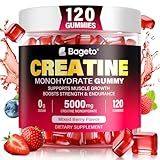 Creatine Monohydrate Gummies 5000mg for Men & Women, 120 Count Creatine for Enhanced Muscle Growth, Strength, and Recovery, Sugar Free Pre-Workout Supplement-Mixedberry Flavor 120 Count (Pack of 1)