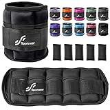 Sportneer Adjustable Weighted Ankle Weights Set 1 Pair 2 4 6 8 10 Lbs Leg Weight Straps for Women Men for Gym,Fitness, Workout,Walking, Jogging,1-5 lbs for Each Ankle, 1 Pair 2-10 lbs (Black)