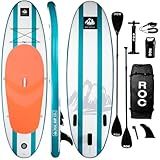 Roc Inflatable Stand Up Paddle Boards with Premium SUP Paddle Board Accessories, Wide Stable Design, Non-Slip Comfort Deck for Youth & Adults (Aquas)