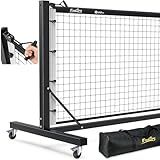 Fostoy Pickleball Net Set, Pro Aluminum Frame with Dual-Side Net Tensioning System, Locking Wheels, 22FT Tournament Regulation Size, Portable with Carry Bag for Outdoor & Driveway