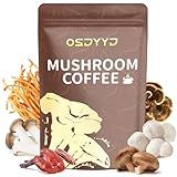 Organic Mushroom Coffee for Energy, Focus, Immunity & Digestion – Instant Coffee & 6 Mushrooms: Cordyceps, Reishi, King Trumpet, Shiitake, Turkey Tail & Lion’s Mane (1 Count (Pack of 1), 30 Servings-Medium Roast)
