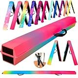 MARFULA 6 FT / 8 FT / 9 FT Folding Gymnastics Beam Foam Balance Floor Beam - Extra Firm - Suede Cover - Anti Slip Bottom with Carry Bag for Kids/Adults Home Use