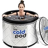 The Cold Pod Insulated Cold Plunge Tub Bundle - 85 Gallons Outdoor Ice Bath Tub with Chiller Compatible Thermal Cover - Portable at Home Icy Cold Tub for Athletes,Fitness Buff and Health Junkie