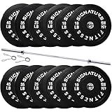 Fitvids 2-Inch Olympic Bumper Weight Plates Including 280 LB Weight Plates & 7FT Olympic Barbell Bar, Black