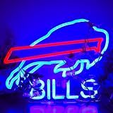 Buffalo Football Neon Signs Led Sign for Wall Decor Rugby Team Light Up Sign Suitable for Man Cave Office Bar Pub Wall Art Gifts for Teen Boys
