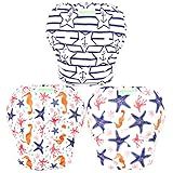 wegreeco Baby & Toddler Snap One Size Adjustable Reusable Baby Swim Diaper (Starfish, Small, 3 Pack)
