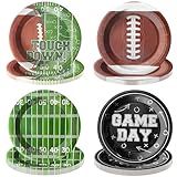 ITTEBISS 48PCS Football Birthday Party Decorations, 7" Football Party Plates Disposable Paper Plates Football Party Supplies Tableware Set