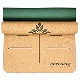 Cork Yoga Mat for Hot Yoga – Sweat Activated Non Slip Grip, Premium Natural Cork & PVC-Free TPE, 6MM Thick with Alignment Lines, Eco-Friendly Yoga Mat for Women & Men – Rayforce