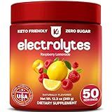 Keppi Electrolytes Powder – Raspberry Lemonade Flavor 50 Servings – No Sugar Hydration Supplement with Magnesium, Potassium, Sodium – Keto, Vegan, Fasting-Friendly, Zero Calorie Electrolyte Drink