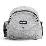 Tushbaby Original Hip Seat Baby Carrier for Babies & Toddlers up to 45 lbs, Safety Certified, Lightweight No-Foam Design with Storage, Grey