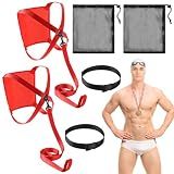 Leyndo 2 Sets Swim Parachute Resistance Training Adjustable Swim Belt