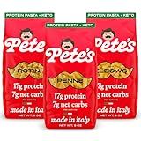 Low Carb, Protein Pasta Variety | Penne, Rotini, Elbow Macaroni with 17g Protein, 7g Carbs | Healthy, Keto Pasta Made in Italy | 3-Pack, 8oz - Pete’s Pasta
