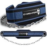 Gymreapers Dip Belt With Chain For Weightlifting, Pull Ups, Dips - Heavy Duty Steel Chain For Added Weight Training (Navy)