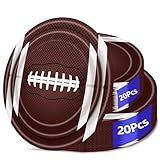 Aixuler 40pcs Football Party Paper Plates Set Disposable Sports Party Food Dinner Dessert Plate Birthday Tableware Decorations Favors, Including 20pcs 9" and 20pcs 7" Plates for Football Theme Plate