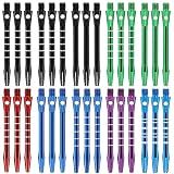 KALIONE 30 Packs Dart Shafts, Multi-color Dart Shafts for Steel Tip, Aluminum 2BA Thread Dart Accessories, 50 mm/53 mm Dart Shafts Replacement Kit with Rubber O Rings for Dart Sharpener flights Sports