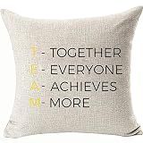HomeTow Office Classroom Decoratives Pillowcases Double Side Team Cushion Covers Pillowcovers for Sofa Chair Hidden Zipper Removable 18x18inch Color:Team