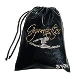 LIL'FOX 8"x10" Drawstring Gymnastics SMALL GRIP BAG 26x20cm | Lightweight Bag for Personal Equipment | Shiny Foil Rhinestones