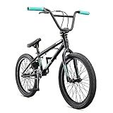 Mongoose Legion L10 Kids Freestyle Sidewalk BMX Bike, Beginner Riders, Boys and Girls, 20 Inch Wheels, Hi-Ten Steel Frame, Micro Drive 25x9T BMX Gearing, Black/Teal