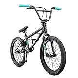 Mongoose Legion L10 Kids Freestyle Sidewalk BMX Bike, Beginner Riders, Boys and Girls, 20 Inch Wheels, Hi-Ten Steel Frame, Micro Drive 25x9T BMX Gearing, Black/Teal