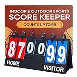 Upstreet Scoreboard/Score Keeper for Indoor & Outdoor Sports - Ping Pong/Baseball/Tennis/Basketball Scoreboard or Varsity Scoreboards/Volleyball Scorekeeper - Portable Scoreboard Flips up to 100