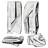 Franklin Sports Kids Street Hockey Goalie Pads Set - Youth Street Hockey Goalie Gear - Junior Blocker, Glove + Pads - Comp100 Adjustable Kids Street Hockey Equipment - Youth Large/XL, Black/Gray/White