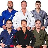 Elite Sports Bjj Gi for Men - Brazilian Jiu Jitsu Gi - Preshrunk sweat wicking Fabric - Machine washable - Free white Belt
