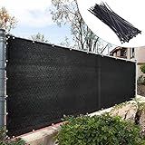 Royal Shade 8' x 50' Black Fence Privacy Screen Cover Windscreen with Heavy Duty Brass Grommets - Cable Zip Ties Include (We Make Custom Size)