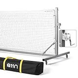 A11N Sports Pro Pickleball Net with Wheels and Hand Winch, Tournament Regulation Size, Anti-Sag Design, Perfect for Outdoor Court & Indoor Gym Floor