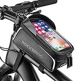 ROCKBROS Bike/Bicycle Phone Front Frame Bag, Waterproof, Tube Bag,Cycling Pouch, E-Bike Accessories for Men Compatible Phone Under 7” Straps Fit All Frames