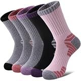 MQELONG Merino Wool Socks for Women Hiking Thermal Winter Thick Warm Cozy Boot Socks (Multicolor 5 Pairs)